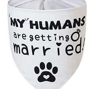 My Humans are getting married pet bandana size large NWOT